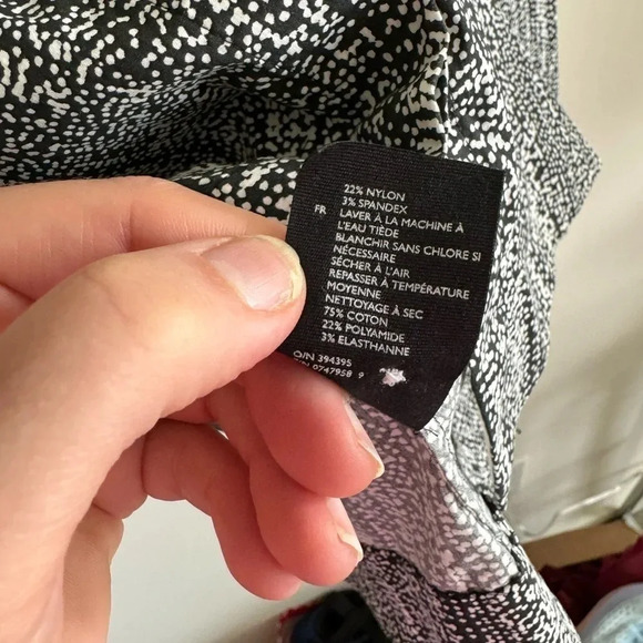 COS Black & White Abstract Dot Print Cttn Stretch Swing Shirt size - Picture 8 of 8